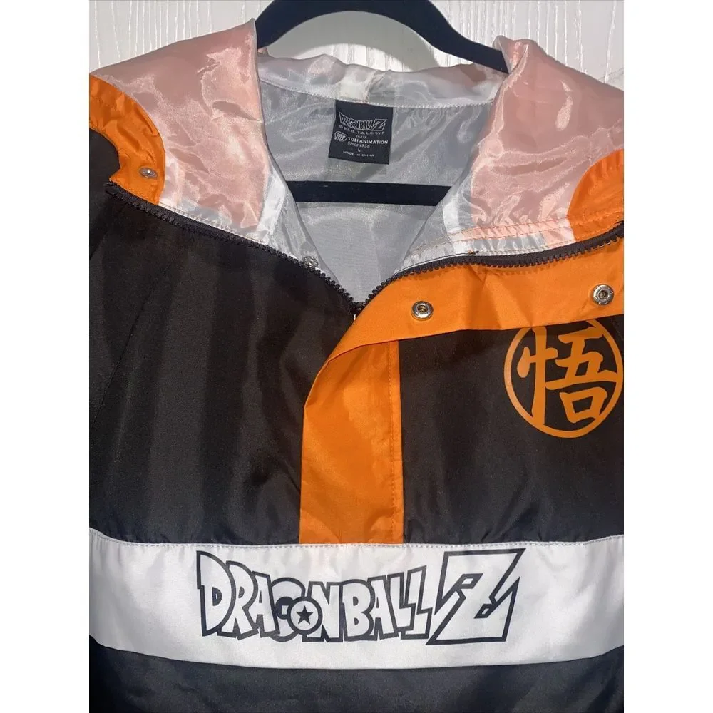 Dragon Ball Z Lightweight Windbreaker Jacket Hooded mid Zipper‎ with pockets Lge